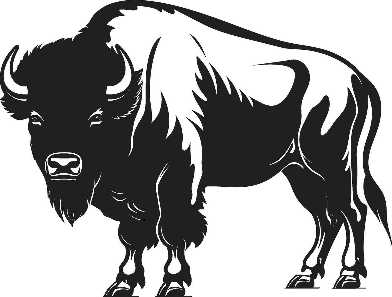 Blackened Steel The Bison Icon of Resilience Echoes of the Thunder The Black Bison Logo vector
