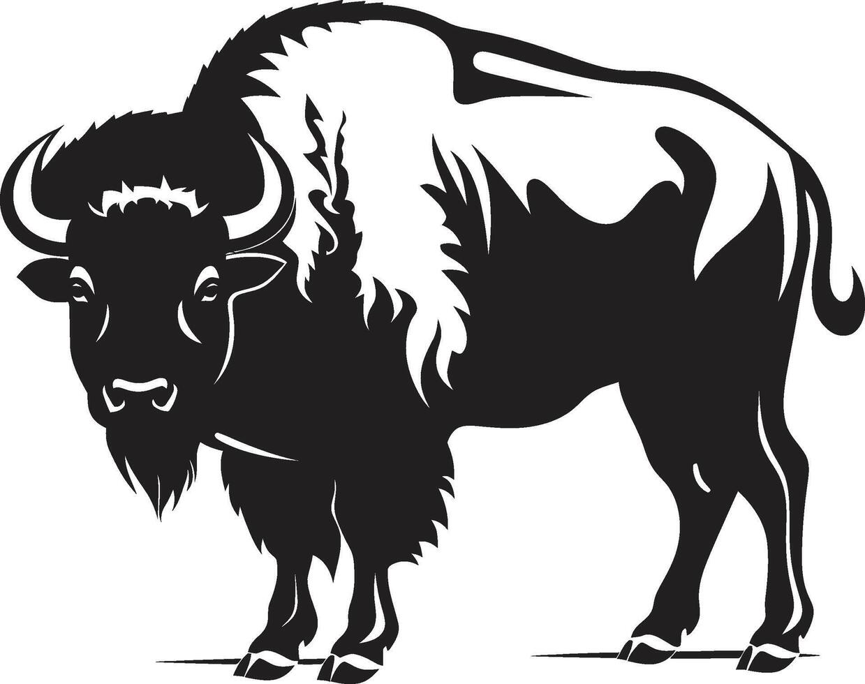 Timeless Mark Black Bison Logo Design Symbol of the Untamed Bison Icon in vector
