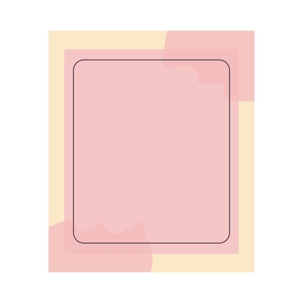 Memo notepad with pastel pink design. Cute notebook template for notes. vector