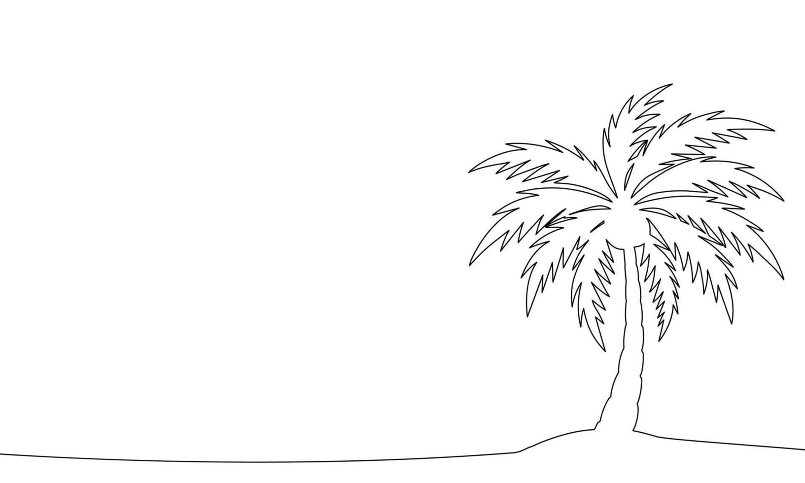 Palm tree one line continuous. Line art palm tree. Hand drawn art. vector