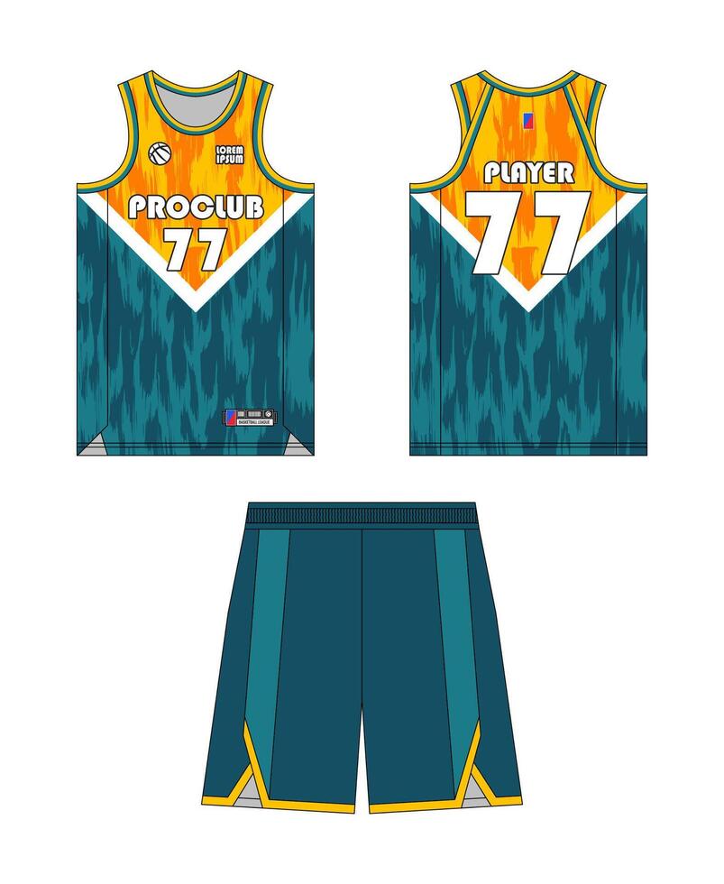 Jersey basketball template design. Basketball uniform mockup design. Concept design basketball jersey. vector