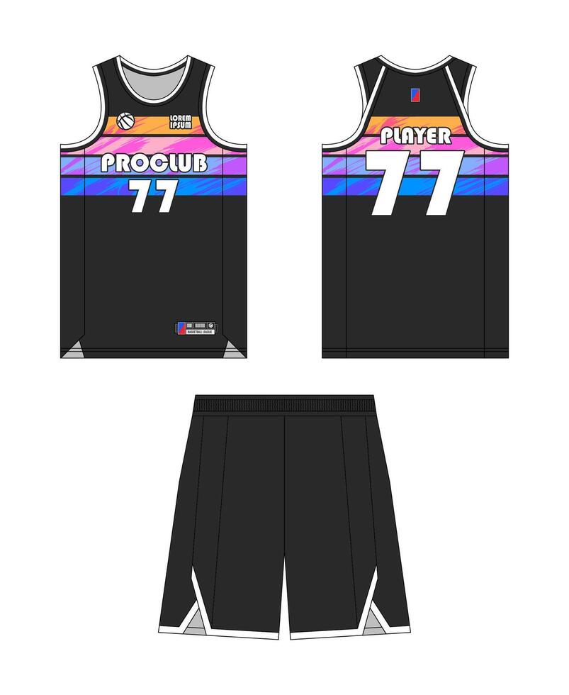 Jersey basketball template design. Basketball uniform mockup design. Concept design basketball jersey. vector