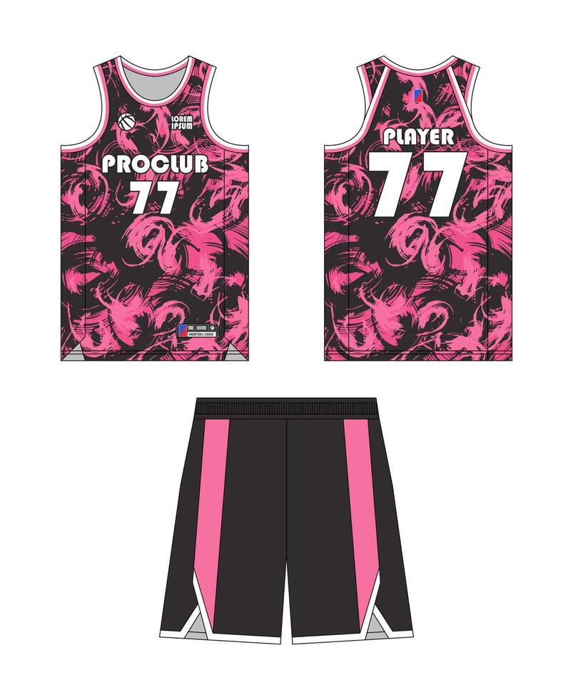 Jersey basketball template design. Basketball uniform mockup design. Concept design basketball jersey. vector
