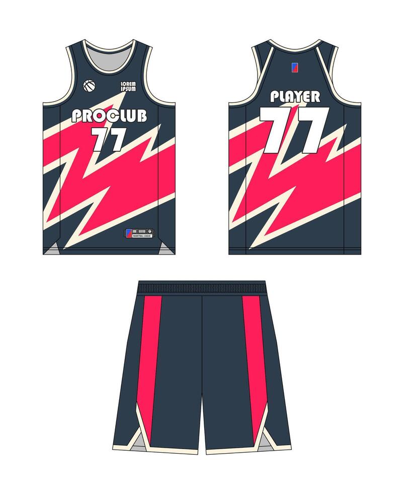 Jersey basketball template design. Basketball uniform mockup design. Concept design basketball jersey. vector