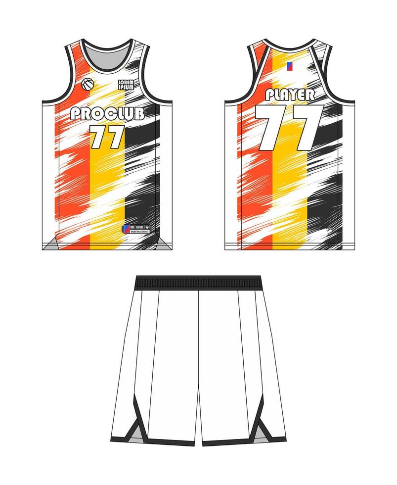 Jersey basketball template design. Basketball uniform mockup design. Concept design basketball jersey. vector