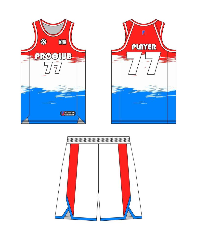 Jersey basketball template design. Basketball uniform mockup design. Concept design basketball jersey. vector