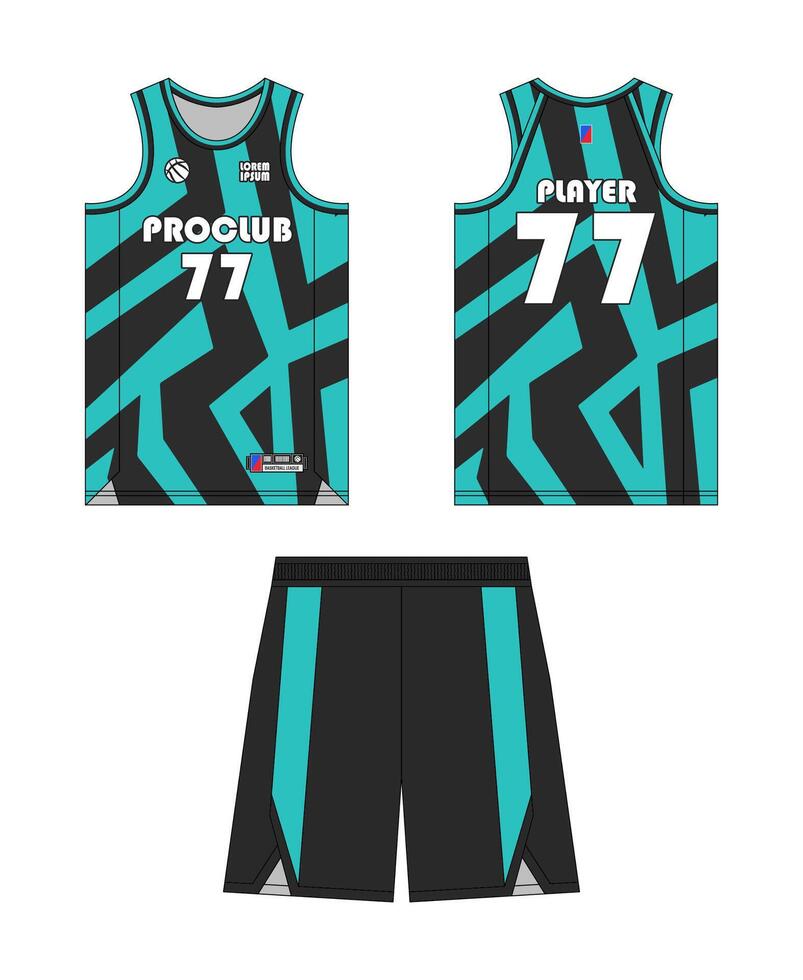 Jersey basketball template design. Basketball uniform mockup design. Concept design basketball jersey. vector