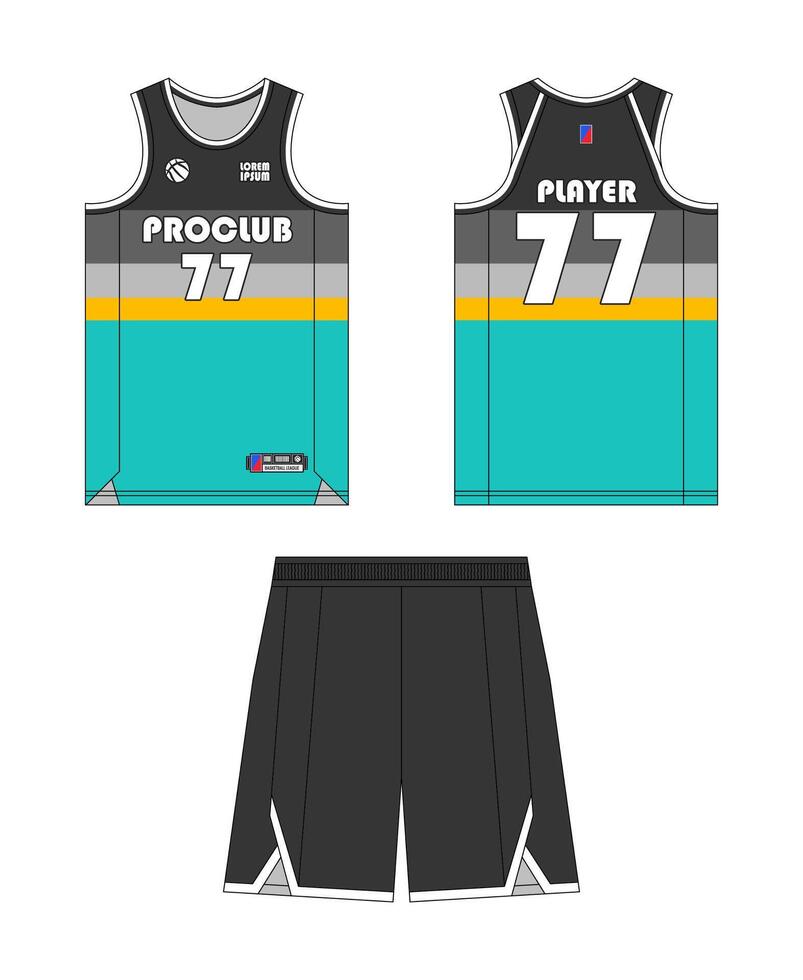 Jersey basketball template design. Basketball uniform mockup design. Concept design basketball jersey. vector