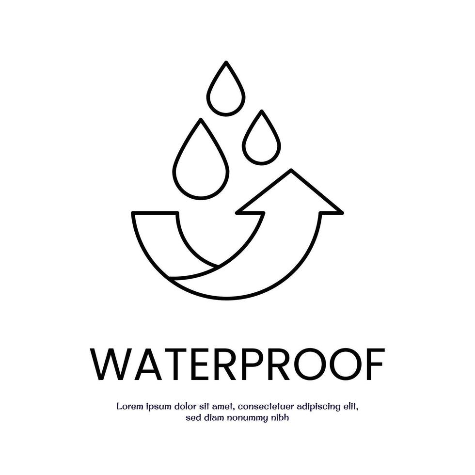 waterproof concept thin outline icon design good for web and mobile app vector