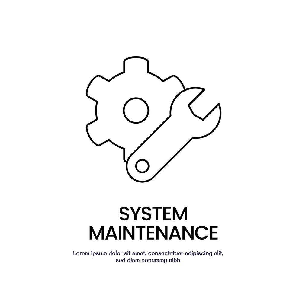 system maintenance thin outline icon design good for web and mobile app vector