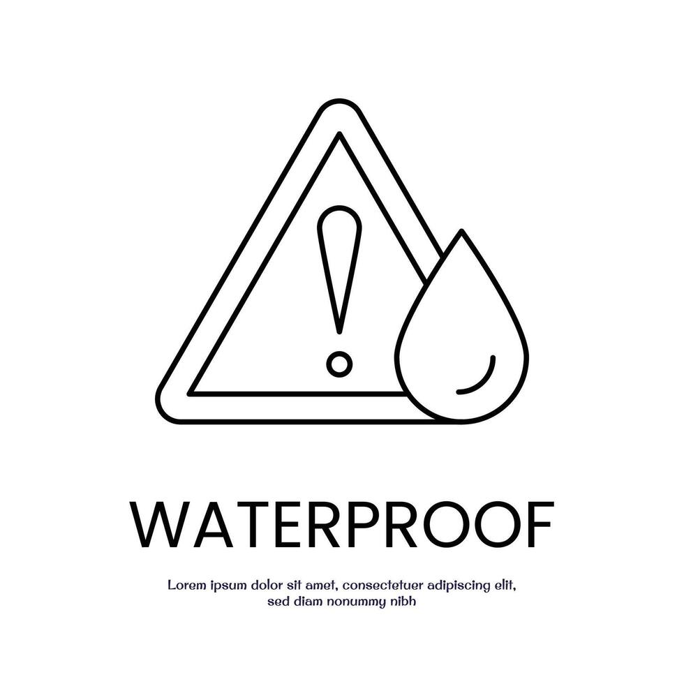 waterproof concept thin outline icon design good for web and mobile app vector