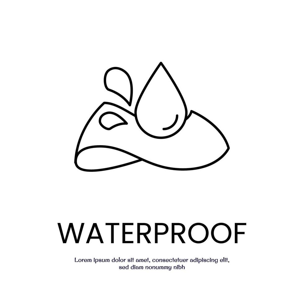 waterproof concept thin outline icon design good for web and mobile app vector