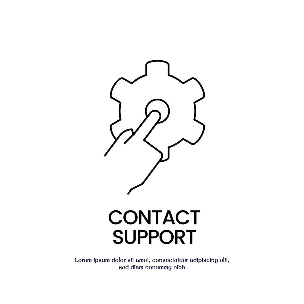 contack support thin outline icon design good for web and mobile app vector