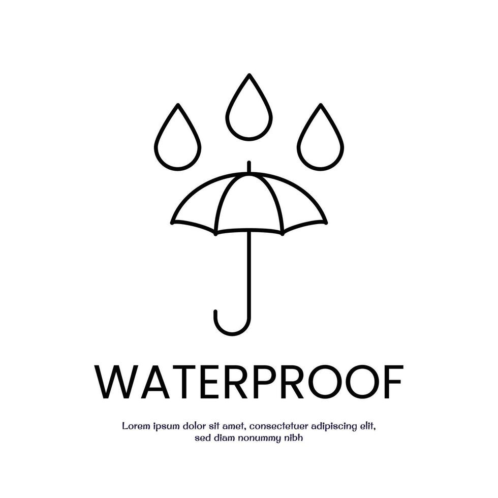 waterproof concept thin outline icon design good for web and mobile app vector