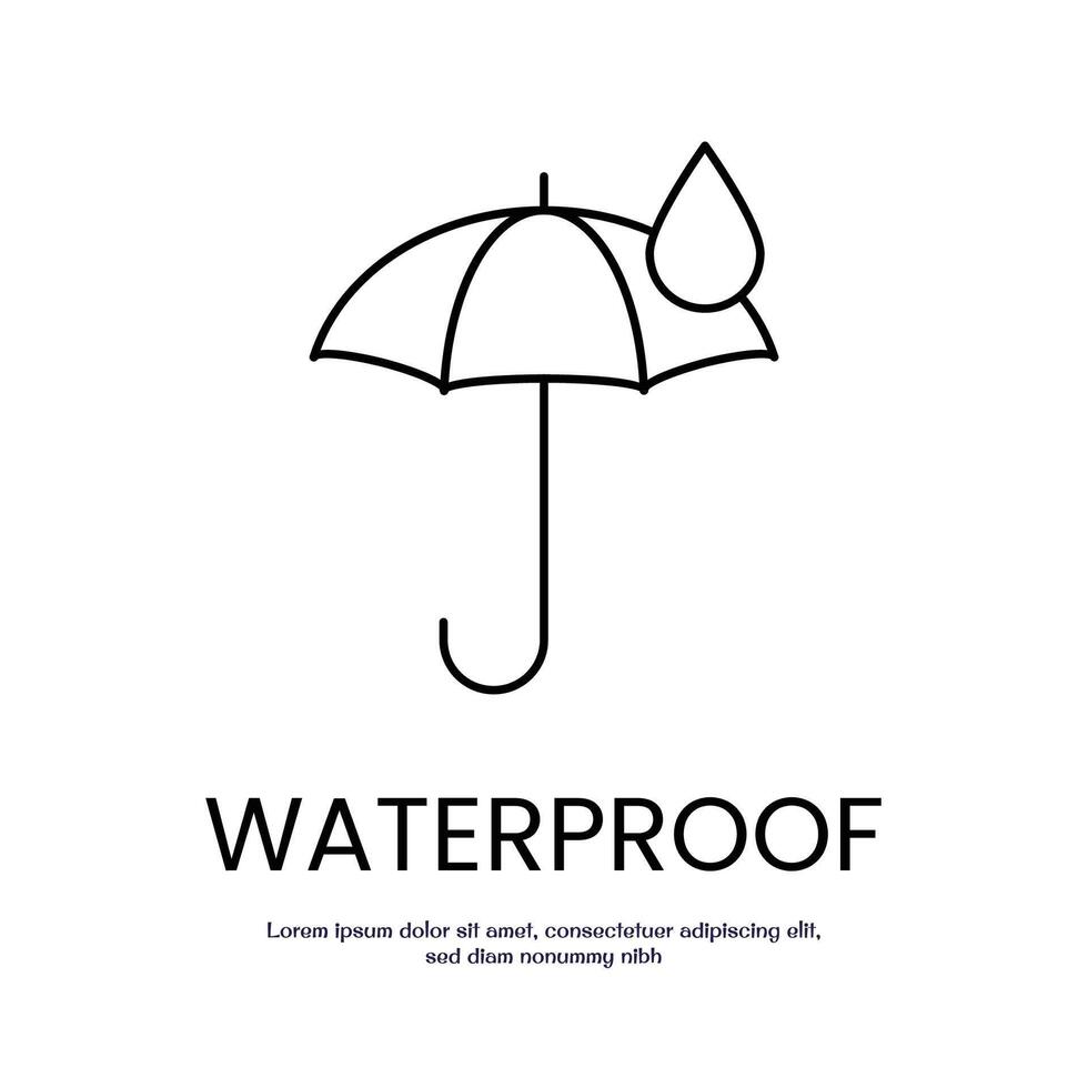 waterproof concept thin outline icon design good for web and mobile app vector