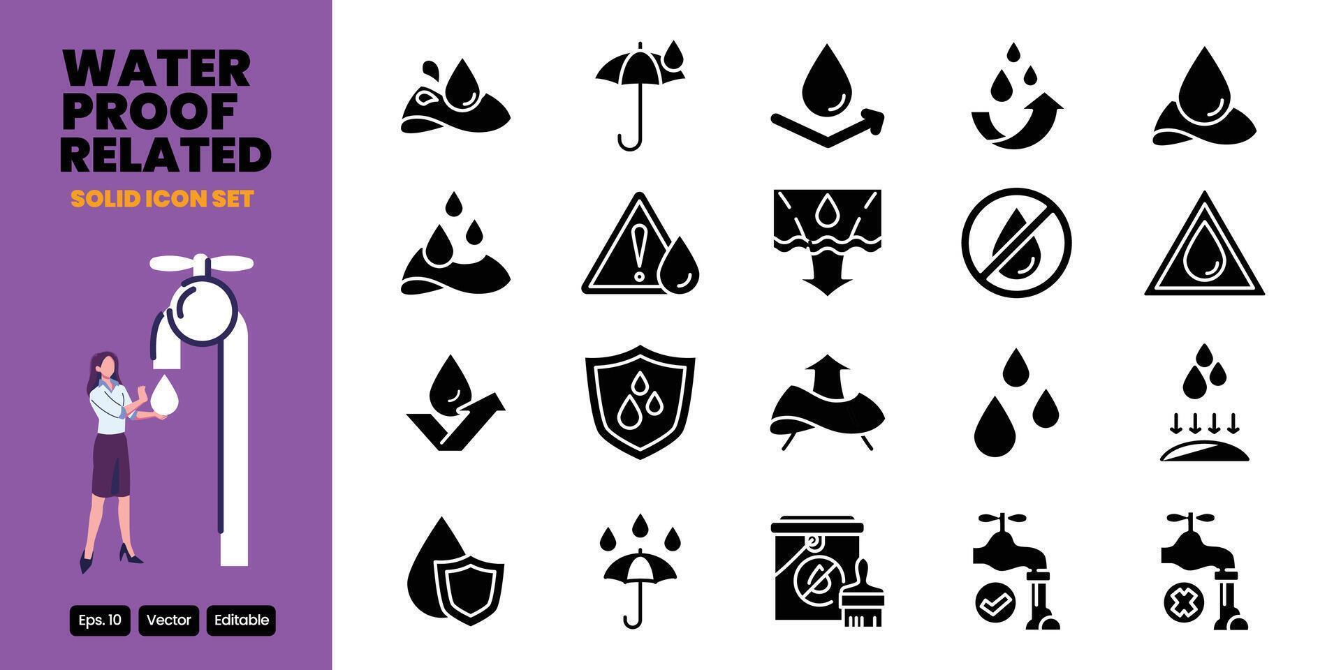 waterproof related solid icon design good for web and mobile app vector