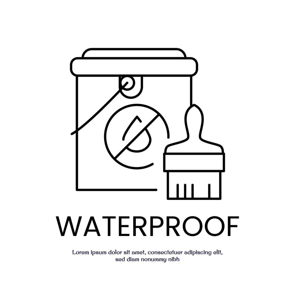 waterproof concept thin outline icon design good for web and mobile app vector