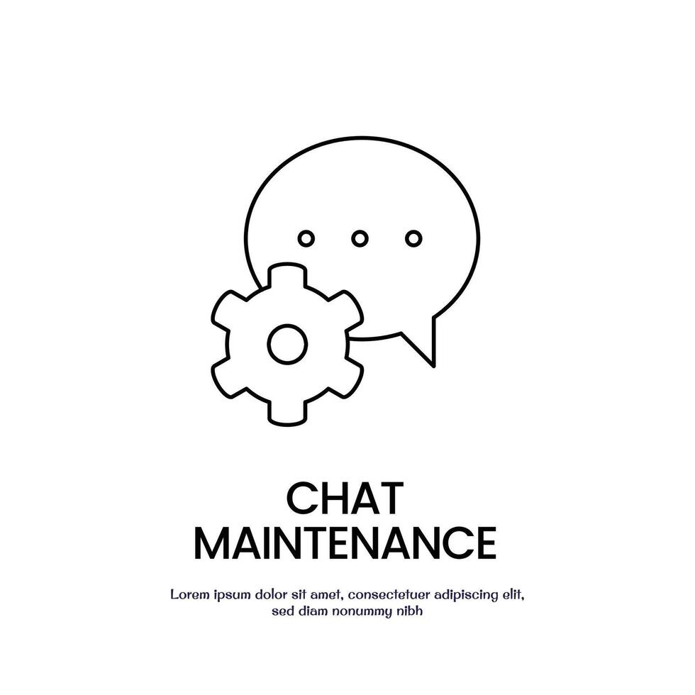 caht support thin outline icon design good for web and mobile app vector