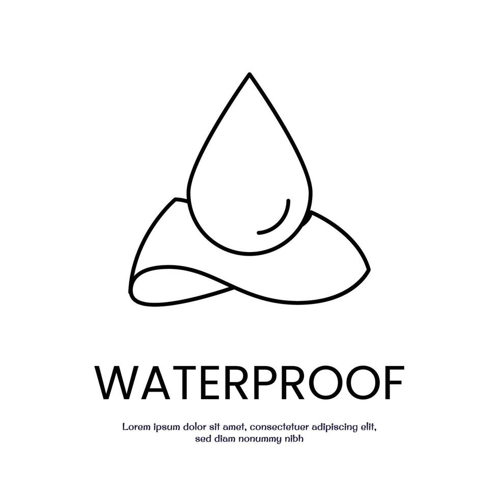 waterproof concept thin outline icon design good for web and mobile app vector