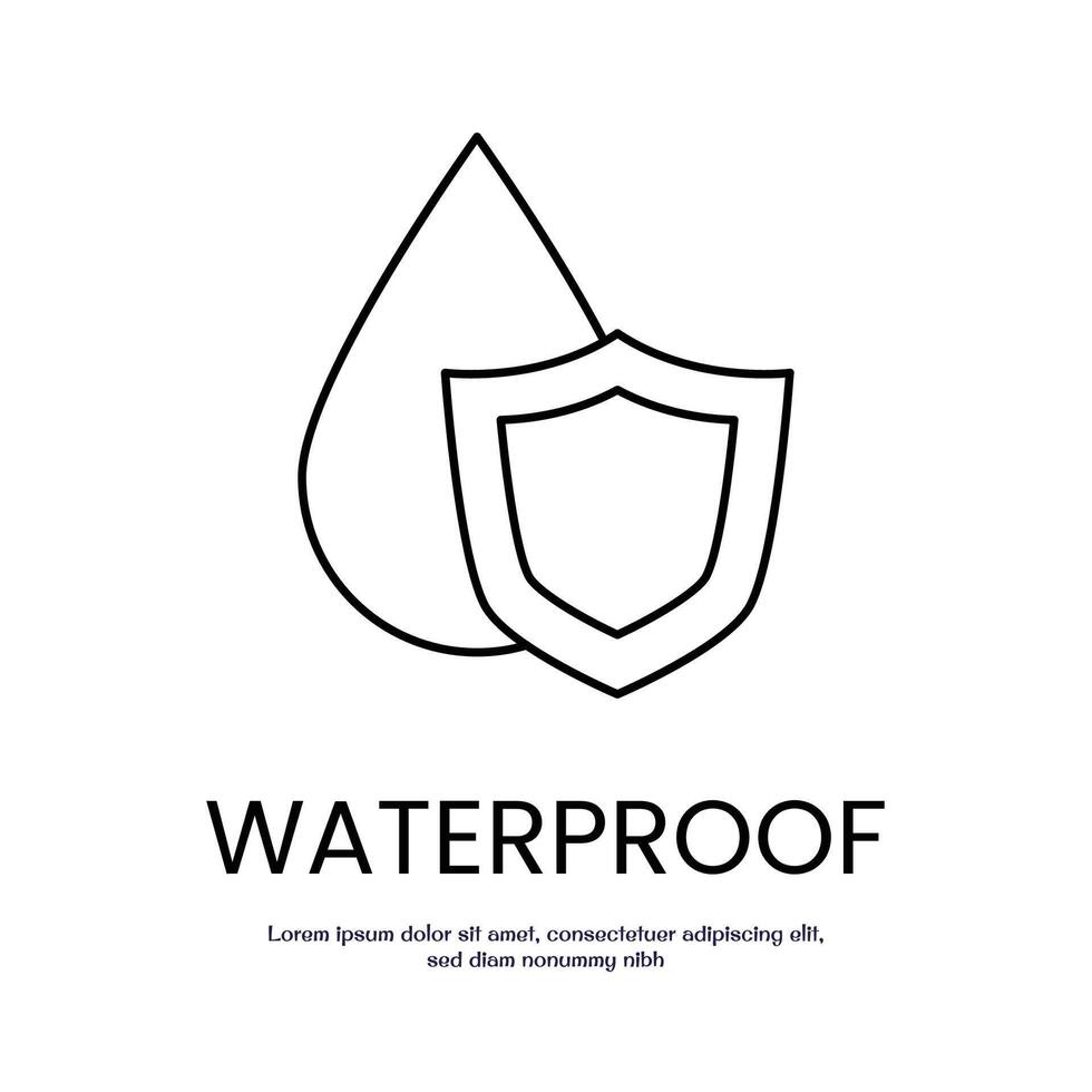 waterproof concept thin outline icon design good for web and mobile app vector