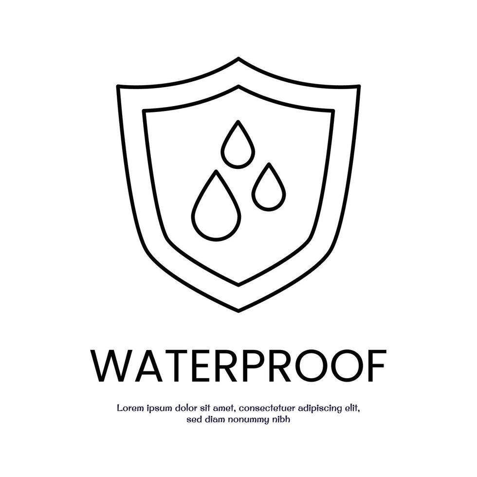 waterproof concept thin outline icon design good for web and mobile app vector