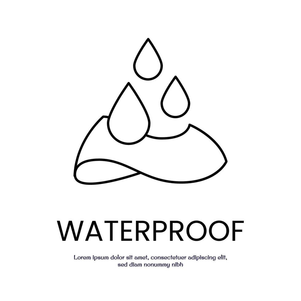 waterproof concept thin outline icon design good for web and mobile app vector