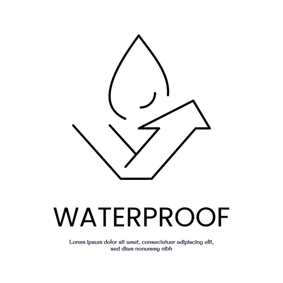 waterproof concept thin outline icon design good for web and mobile app vector