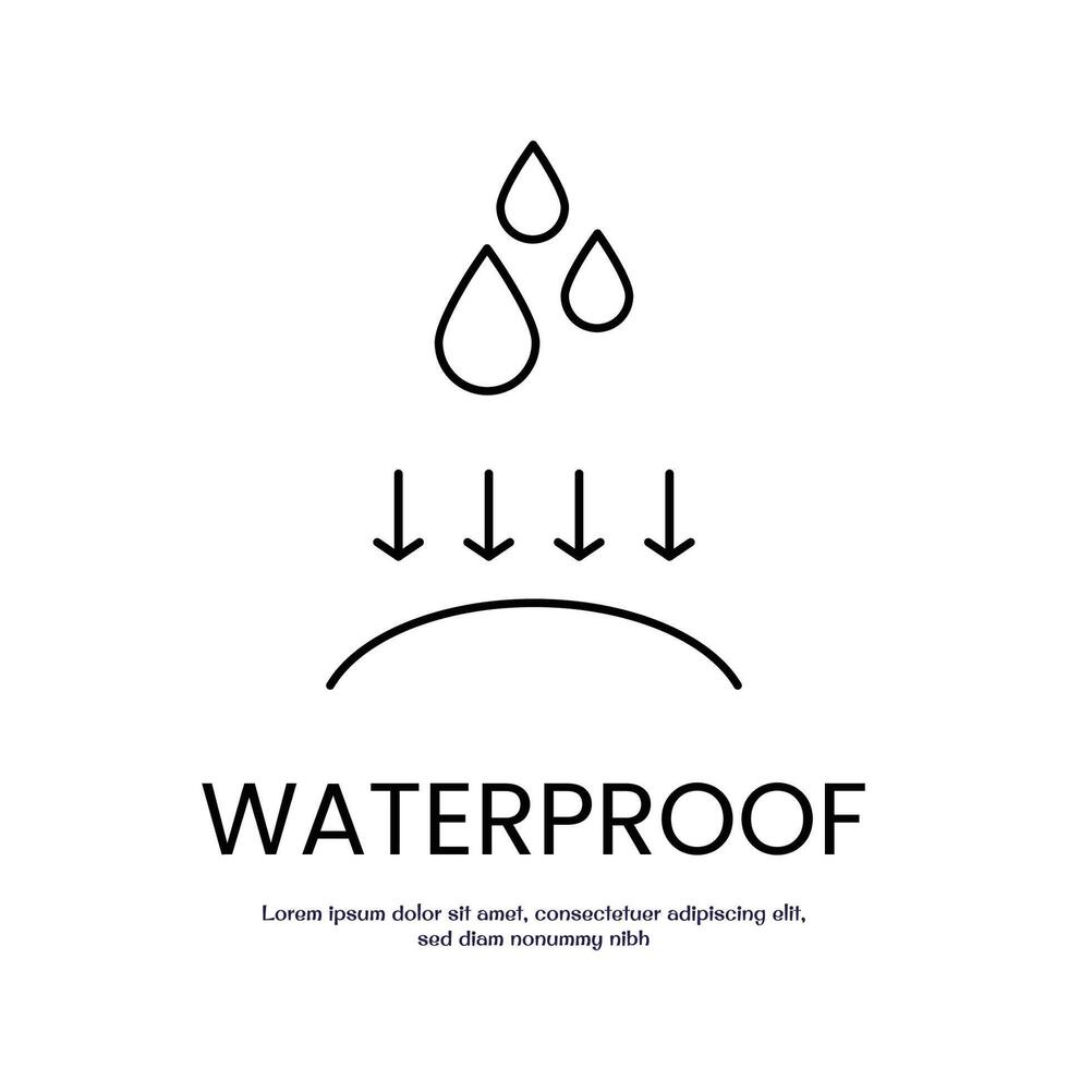 waterproof concept thin outline icon design good for web and mobile app vector