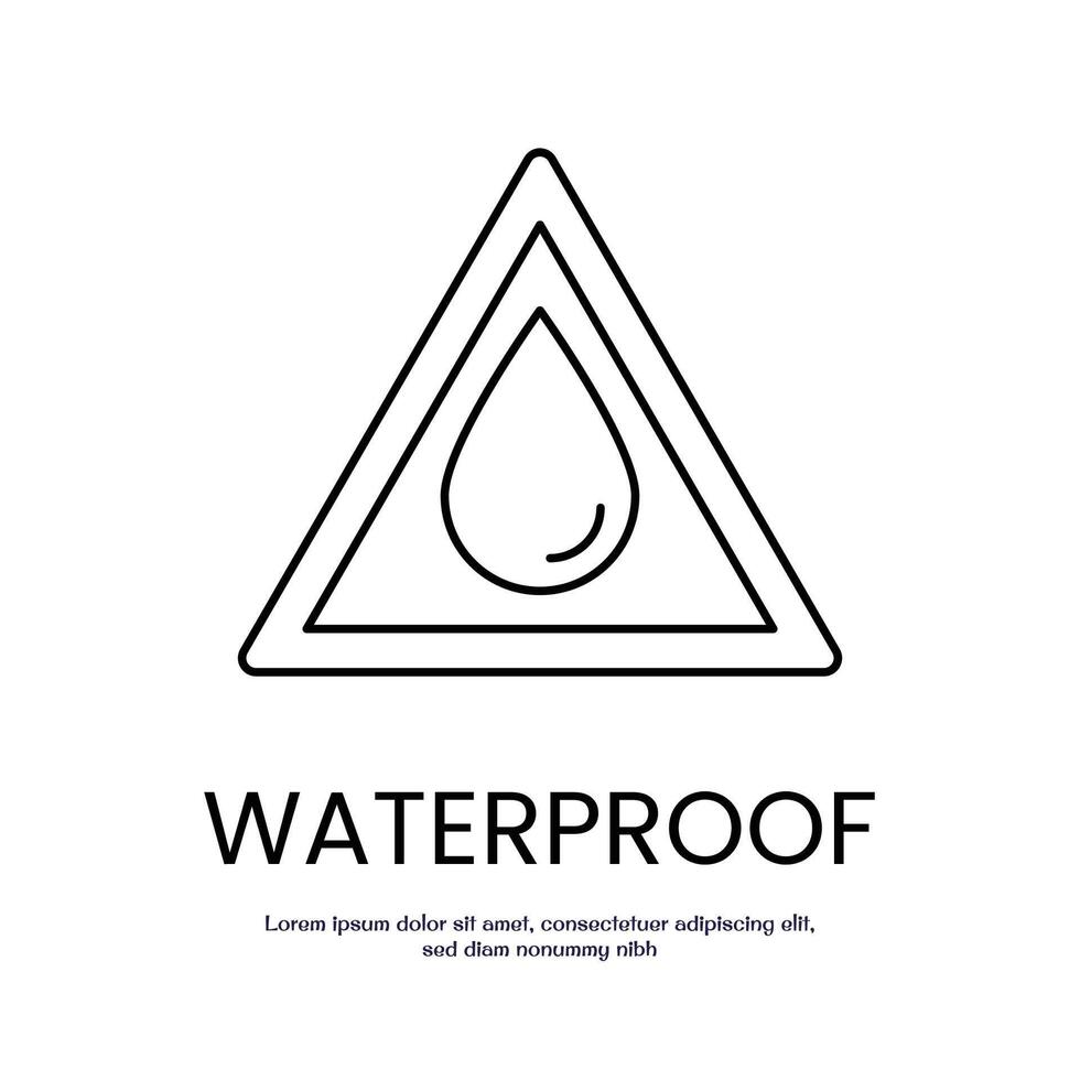 waterproof concept thin outline icon design good for web and mobile app vector