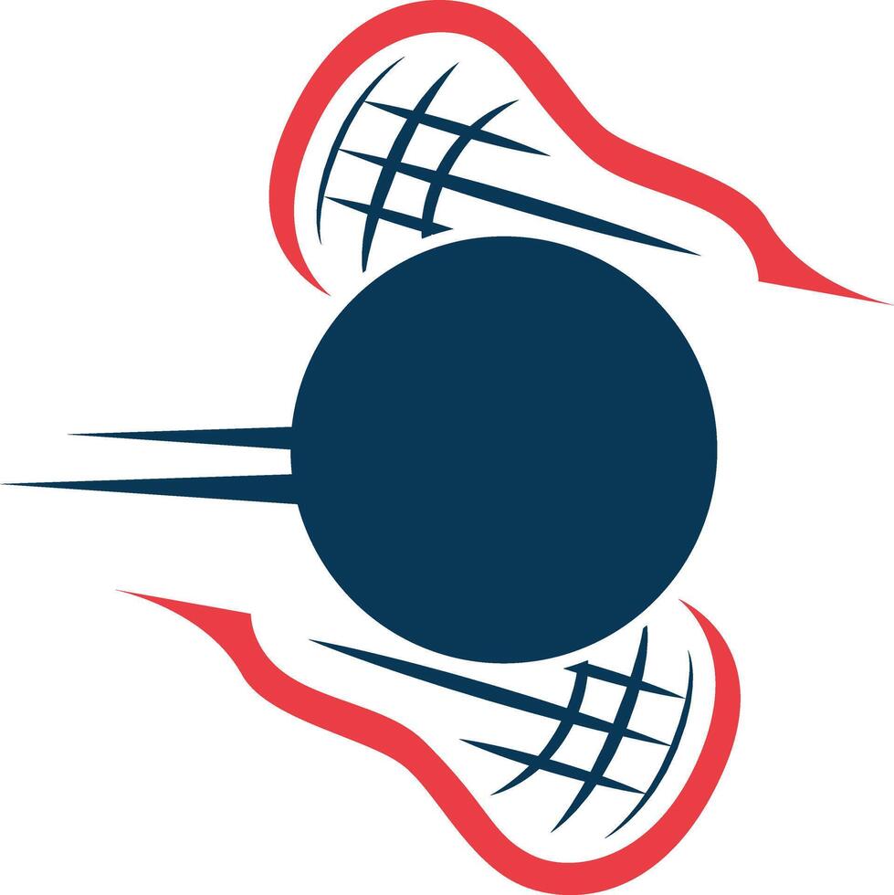 two lacrosse sticks on a white background with a ball. Background excluded vector