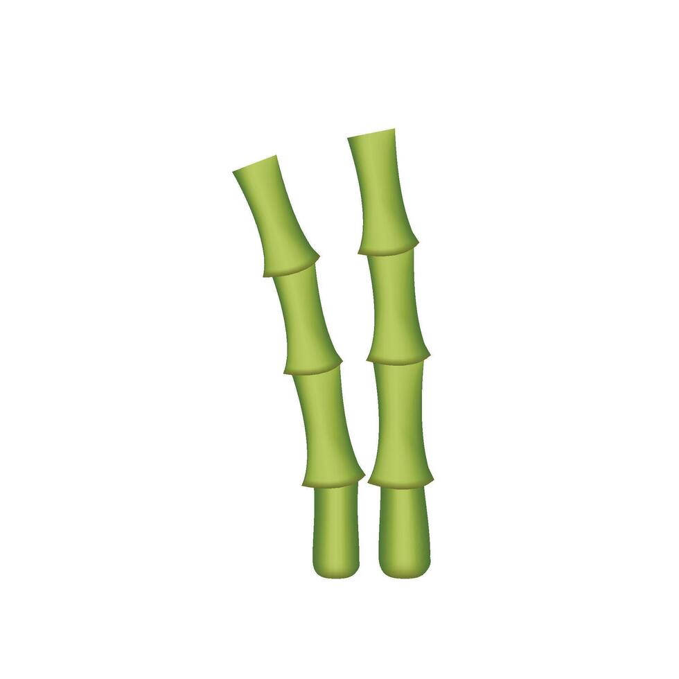 Green bamboo plants emoji illustration isolated on white background vector