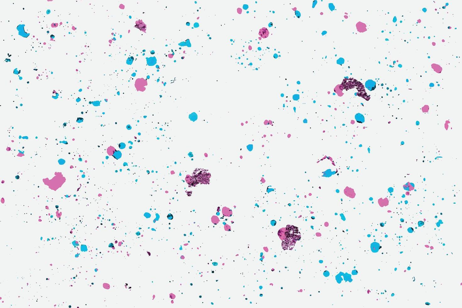 Colorful explosion of confetti. Grainy glitter and sprinkles. Abstract white background with pink and blue color circles. vector
