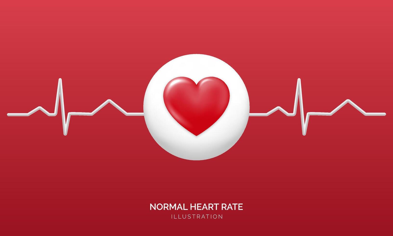 3D banner World Heart Day with a red heart symbol, emphasizing health and cardiology. Promoting awareness and medical care for heart disease. Not AI. vector