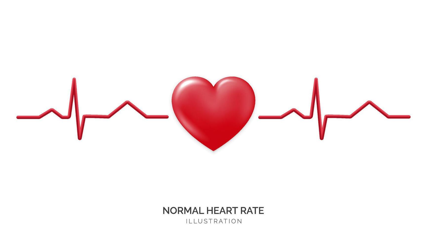 3d Red heart rate graph, symbolizing cardiology and health monitoring. Electrocardiography, cardiac health, and medical exams. Monitoring heart conditions, promoting healthy lifestyles. Not AI. vector