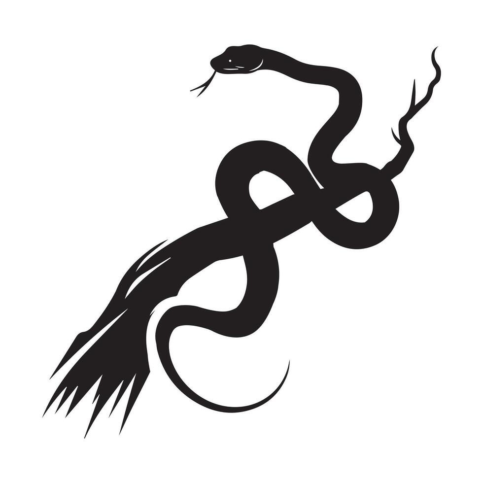 a snack on tree branch illustration in black and white vector
