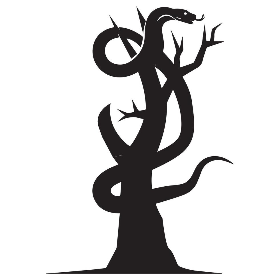 a snack on tree illustration in black and white vector