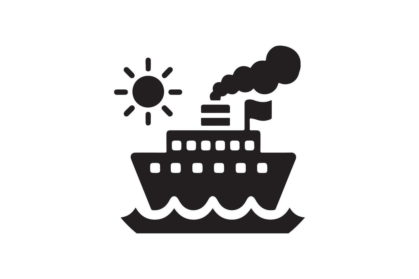 Ship icon silhouette art illustration. vector