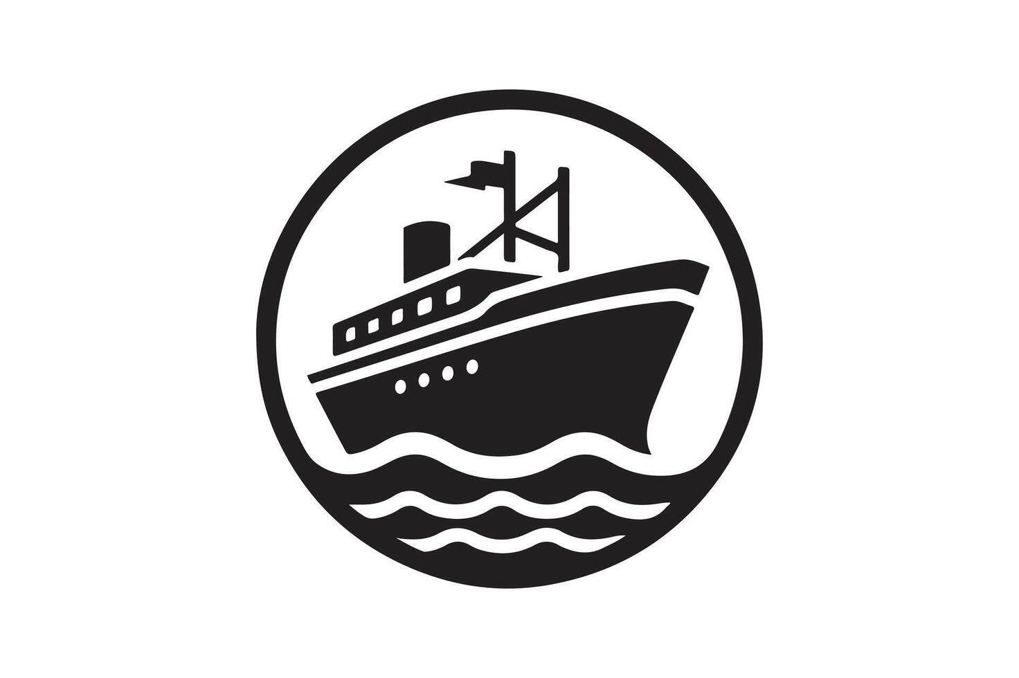 Ship icon silhouette art illustration. vector