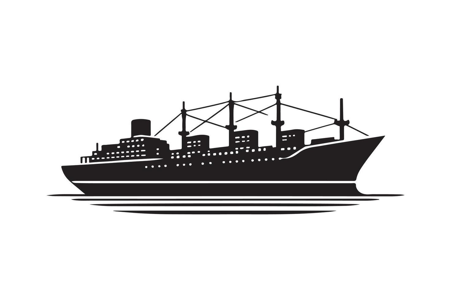 Ship icon silhouette art illustration. vector
