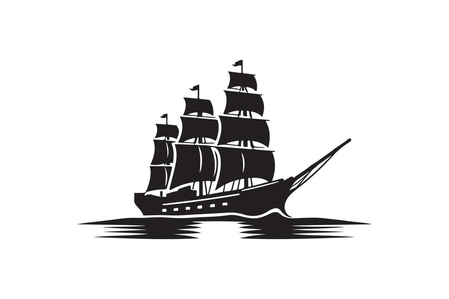 Ship icon silhouette art illustration. vector
