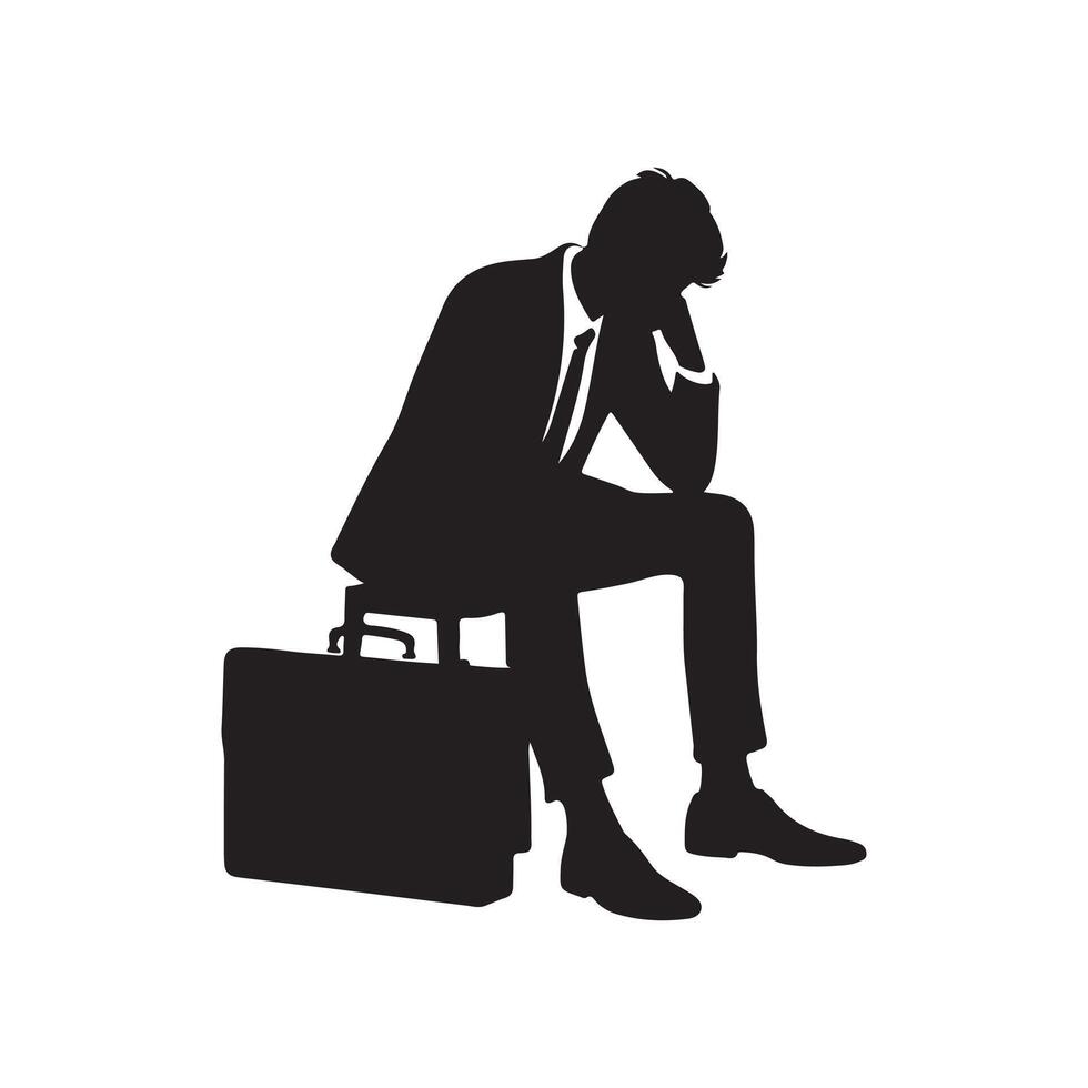 Business man silhouette art illustration. vector