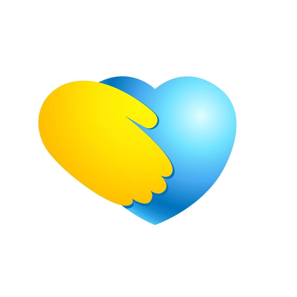 Heart in hand 3D icon. Creative emoticon. Web symbol concept vector