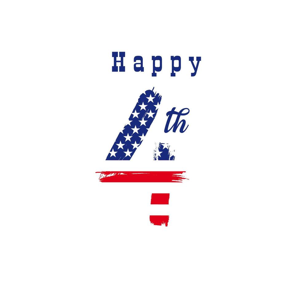 Happy 4th creative logo design. T shirt graphic concept vector