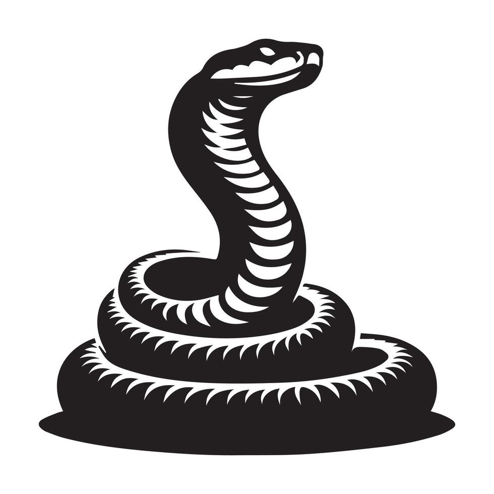 Vipers snake illustration in black and white vector