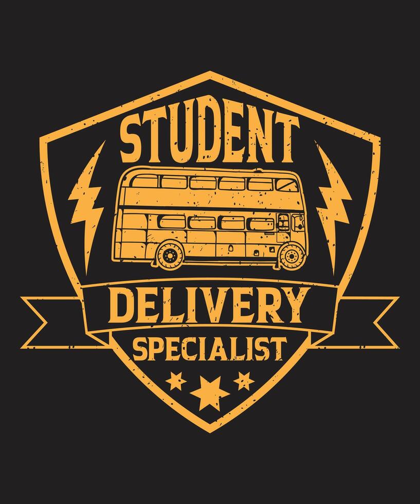 Student delivery specialist typographic design with grunge effect vector