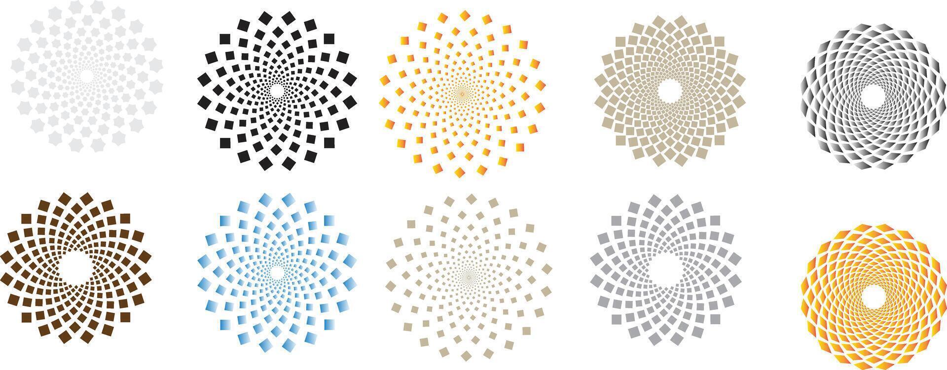 Intricate diamond mandala patterns vector