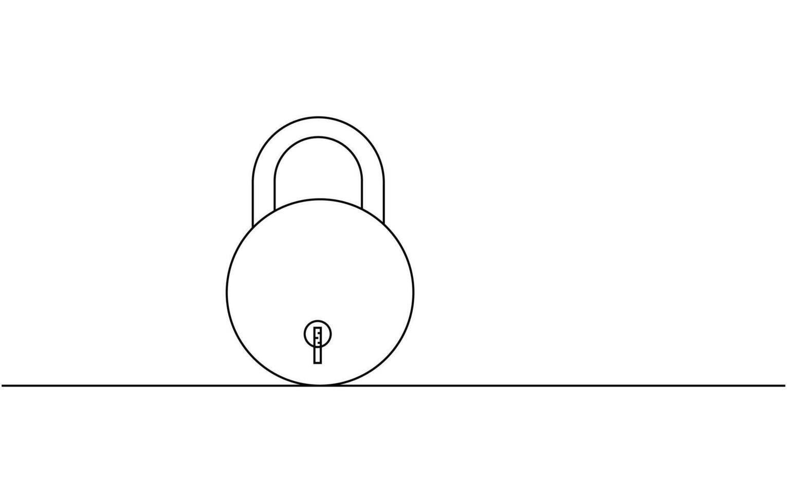 Padlock in one continuous line drawing. Isolated on white background illustration. Pro vector