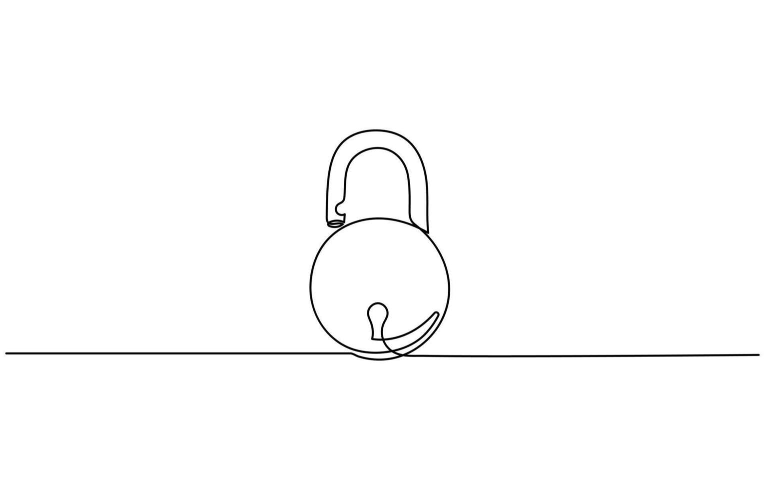 Padlock in one continuous line drawing. Isolated on white background illustration. Pro vector