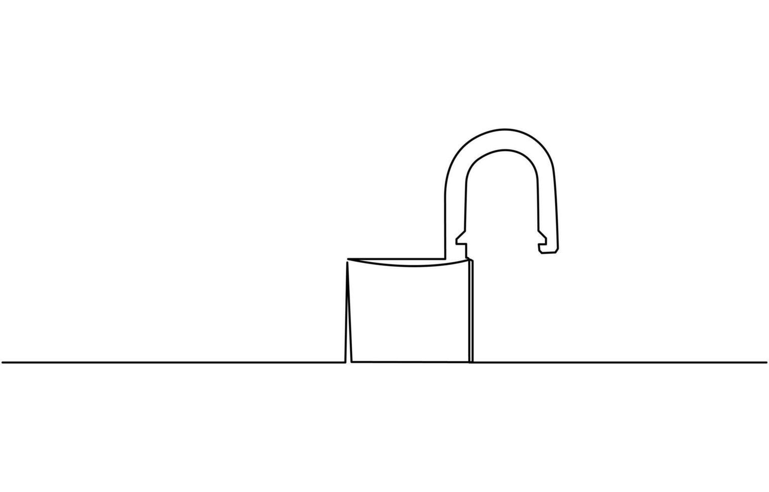 Padlock in one continuous line drawing. Isolated on white background illustration. Pro vector