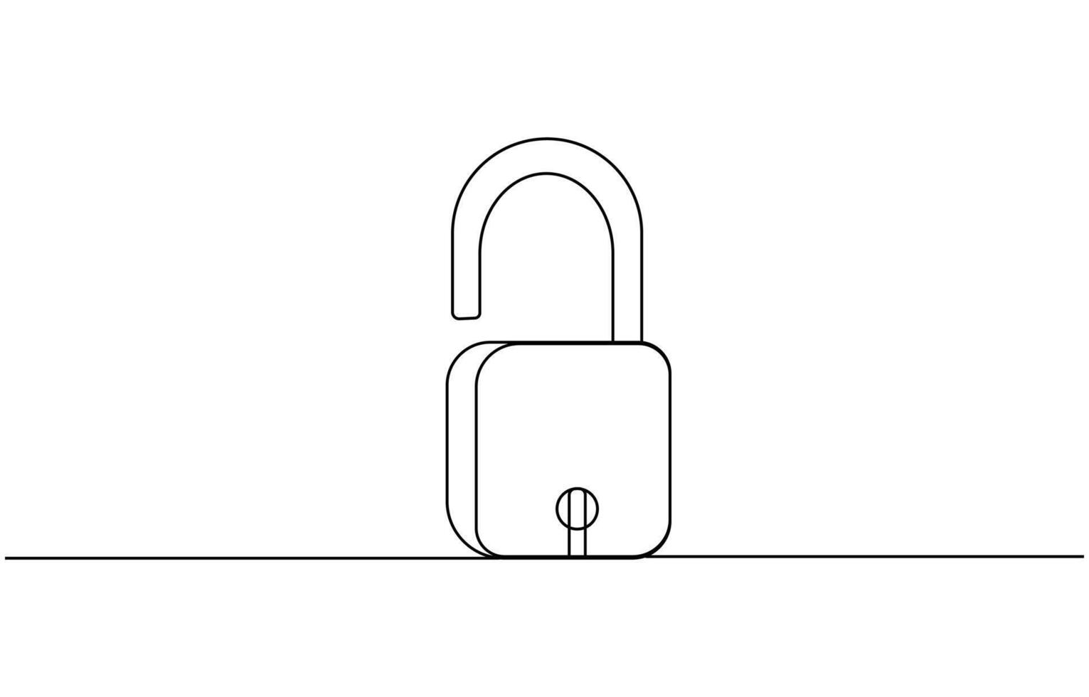 Padlock in one continuous line drawing. Isolated on white background illustration. Pro vector